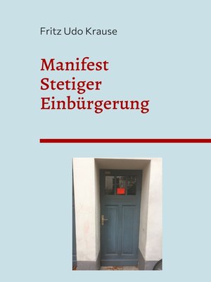 cover image of Manifest stetiger Einbürgerung